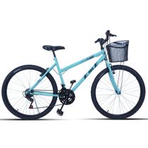 Bicicleta Feminina Aro 26 Passeio 18 Marchas Com Cestinha - FORSS