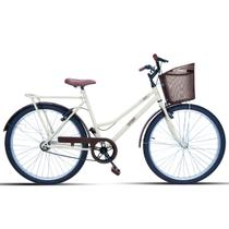 Bicicleta Feminina Aro 26 Retro Classica Com Cestinha