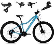 Bicicleta Feminina Aro 29 Absolute Hera 21v Cambios e Trocadores Shimano Suspencao Passeio Pedal