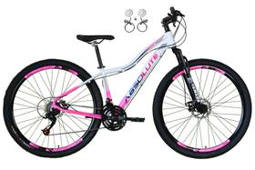 Bicicleta Feminina Aro 29 Absolute Hera 21v Freio a Disco Hidráulico Alumínio Garfo Suspensão - Branco/Rosa