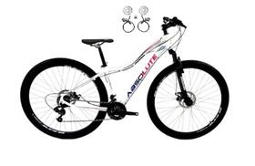 Bicicleta Feminina Aro 29 Absolute Hera Alumínio 21v Freio a Disco Hidráulico Garfo Com Suspensão - Branca