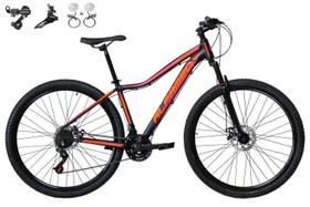 Bicicleta Feminina Aro 29 Alfameq Pandora 21v Câmbios Shimano Freio a Disco Hidráulico Alumínio Garfo Com Suspensão - Preto/Laranja/Pink Bicicleta Feminina Aro 29 Alfameq Pandora 21v Câmbios Shimano Freio a Disco Hidráulico Alumínio Garfo Com Suspensão - Preto/Laranja/Pink
