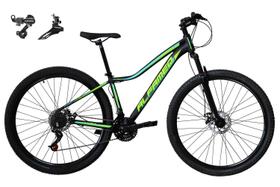 Bicicleta Feminina aro 29 Alfameq Pandora Alumínio 21 Marchas Câmbios Shimano Freio a Disco - Preto/Amarelo Limão/Verde Bicicleta Feminina aro 29 Alfameq Pandora Alumínio 21 Marchas Câmbios Shimano Freio a Disco - Preto/Amarelo Limão/Verde