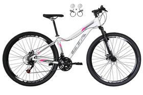 Bicicleta Feminina Aro 29 Gta Start 21v Freio a Disco Hidráulico Alumínio Garfo Suspensão - Branco/Cinza/Rosa