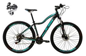 Bicicleta Feminina Aro 29 Ksw Mwza 24v Câmbio Shimano Acera K7 Garfo Trava Freio a Disco - Preto/Azul