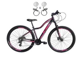 Bicicleta Feminina Aro 29 Ksw Mwza 24v Freios Hidráulicos Garfo Suspensão Mtb - Preto/Rosa