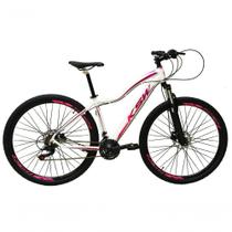 Bicicleta Feminina Aro 29 Ksw Mwza 27v Freio Hidráulico K7 Garfo Com Trava Pneu Faixa Bege - Branco-pink-violeta Bicicleta Feminina Aro 29 Ksw Mwza 27v Freio Hidráulico K7 Garfo Com Trava Pneu Faixa Bege - Branco-pink-violeta