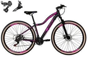 Bicicleta Feminina Aro 29 Ksw Mwza Alumínio 24v Câmbios Shimano Freio a Disco Garfo Suspensão - Preto/Rosa Bicicleta Feminina Aro 29 Ksw Mwza Alumínio 24v Câmbios Shimano Freio a Disco Garfo Suspensão - Preto/Rosa
