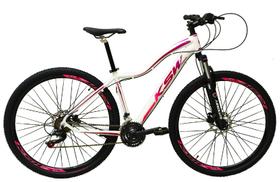 Bicicleta Feminina Aro 29 Ksw Mwza Alumínio 24v Câmbios Shimano Garfo com Trava no Ombro - Branco/Violeta