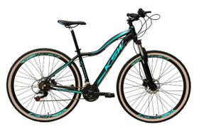 Bicicleta Feminina Aro 29 Ksw Mwza Alumínio 24v Câmbios Shimano Garfo com Trava no Ombro Pneu com Faixa Bege - Preto/Azul
