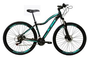 Bicicleta Feminina Aro 29 Ksw Mwza Alumínio 24v Câmbios Shimano Garfo Suspensão - Preto/Azul