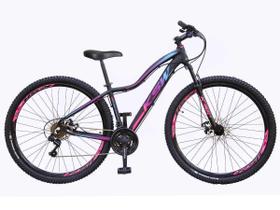 Bicicleta Feminina Aro 29 Ksw Mwza Alumínio 24v Câmbios Shimano Garfo Suspensão - Preto/Pink/Azul