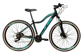 Bicicleta Feminina Aro 29 Ksw Mwza Alumínio 27v Freio a Disco Mecânico Garfo com Suspensão - Preto/Azul