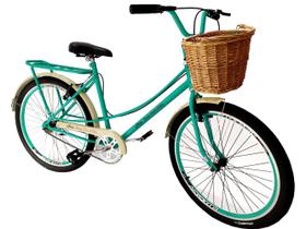 Bicicleta feminina com cesta vime aro 26 vintage retrô mary - Maria Clara Bikes