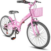 Bicicleta Feminina Infantil Aro 20 Dks Mindy C/Marcha Cesta