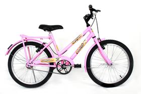 Bicicleta Feminina Infantil Aro 20 Paralama E Bagageiro