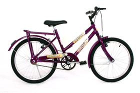 Bicicleta Feminina Infantil Aro 20 Paralama E Bagageiro