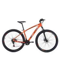 Bicicleta Flexus 3.1 Lite Mtb Aro 29 Quadro Aço 21 Marchas Free Action Laranja Neon Branco Bicicleta Flexus 3.1 Lite Mtb Aro 29 Quadro Aço 21 Marchas Free Action Laranja Neon Branco