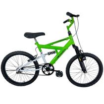 Bicicleta Full Aro 20 Amortecedor Masculina Verde Neon
