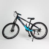 Bicicleta Furioza Aero Aro 26 Quadro Aço Freio a Disco Preto e Azul Bicicleta Furioza Aero Aro 26 Quadro Aço Freio a Disco Preto e Azul