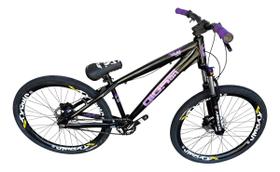 Bicicleta Gios 4 preto com roxoTrix FRX Evo Single do grau Freios Hidráulico Aros Vmaxx Susp com trava