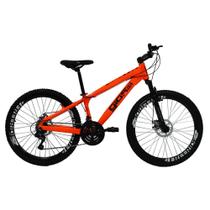 Bicicleta Gios FRX Freeride Aro 26 Freio a Disco 21 Velocidades Cambios Shimano Laranja Neon
