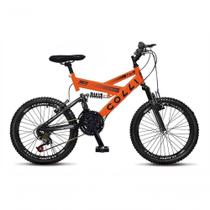 Bicicleta Gps Aro 20 Dupla Suspensão 21 Marchas Colli Laranja Neon