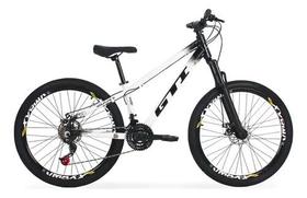 Bicicleta GTI Wolfline Aluminio aro 26 21V Aros Vmaxx Preto Branco do GRAU