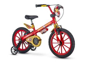 Bicicleta Homem de Ferro Aro 16 Nathor com Rodinhas Infantil Menino