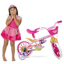 Bicicleta Infantil 3 Anos Princesas Disney Aro 12 + Fantasia Bicicleta Infantil 3 Anos Princesas Disney Aro 12 + Fantasia