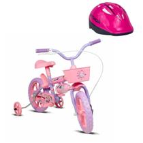 Bicicleta Infantil Amy Aro 12 Lilás E Rosa E Capacete