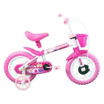Bicicleta Infantil Aro 12 Arco-Íris Track&Bikes Branca com Rosa Bicicleta Infantil Aro 12 Arco-Íris Track&Bikes Branca com Rosa