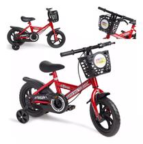 Bicicleta Infantil Aro 12 Baby Style Speedy com Rodinhas Removíveis Menino Menina Freio Seguro Presente Cestinha Cesto Diversão e Segurança