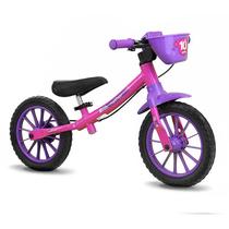 Bicicleta infantil aro 12 balance bike feminina nathor