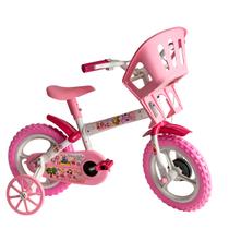 Bicicleta Infantil Aro 12 Com Rodinhas Cestinha Menino Menina