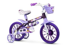 Bicicleta Infantil Aro 12 Com Rodinhas Menina - Puppy Bike PU - Nathor