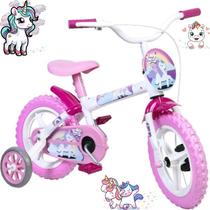 Bicicleta Infantil Aro 12 Feminina com Rodinhas Magic Rainbow Styll Baby