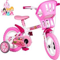 Bicicleta Infantil Aro 12 Feminina com Rodinhas Princesinha Styll Baby