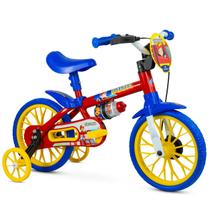 Bicicleta Infantil Aro 12 Fire man Nathor Menino Cor Vermelho Azul