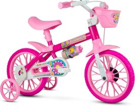 Bicicleta Infantil Aro 12 Flower Nathor com Cestinha para Meninas +3 Anos