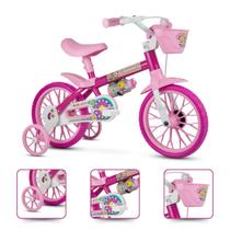 Bicicleta Infantil aro 12 Flower Veloz Black Mechanic