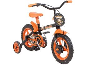 Bicicleta Infantil Aro 12 Freio a Tambor Preto e Laranja com Rodinhas - Track & Bikes