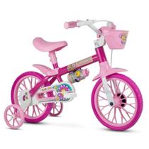 Bicicleta Infantil Aro 12 Menina Nathor Flower Com Cestinha
