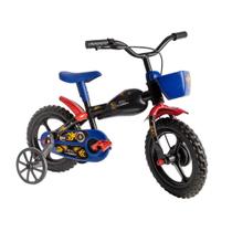 Bicicleta Infantil Aro 12 Menino Motobike Azul e Preta Styll Baby