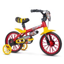 Bicicleta Infantil Aro 12 Meninos Motor X Rodinhas de Treinamentos Cestinho Nathor
