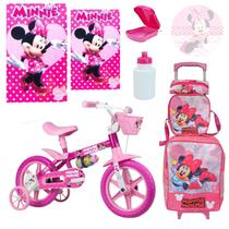 Bicicleta Infantil Aro 12 Minnie Mouse Kit 8 Itens Bicicleta Infantil Aro 12 Minnie Mouse Kit 8 Itens