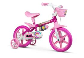 Bicicleta Infantil Aro 12 Nathor - Com Rodinhas Flower