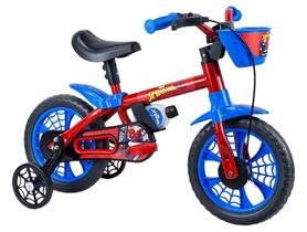 Bicicleta Infantil Aro 12 Nathor Homem Aranha Menino 1 a 4 Anos