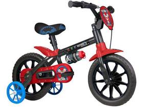 Bicicleta Infantil Aro 12 Nathor Mechanic Preto com Rodinhas Bicicleta Infantil Aro 12 Nathor Mechanic Preto com Rodinhas