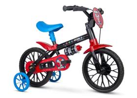 Bicicleta Infantil Aro 12 Nathor Mechanic - Preto e Vermelho com Rodinhas